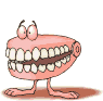 animated teeth on legs